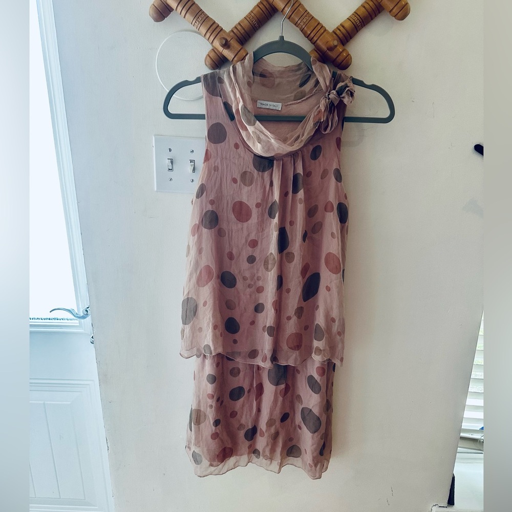 Italian 90s Silk Polka Dot Dress